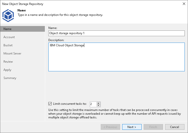 Step 2. Specify Object Storage Name 