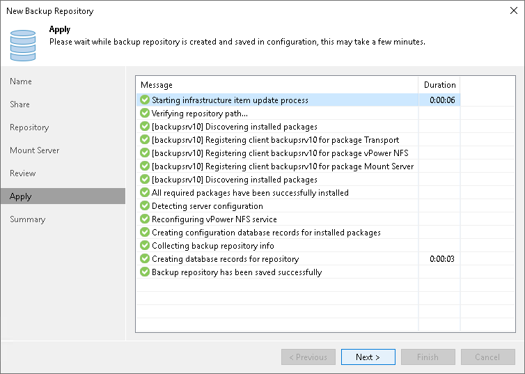 Step 7. Apply Backup Repository Settings