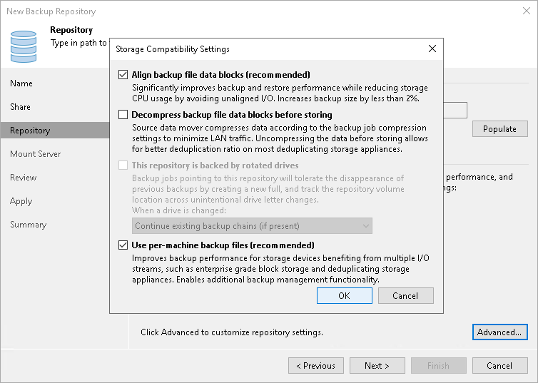 Step 4. Configure Backup Repository Settings