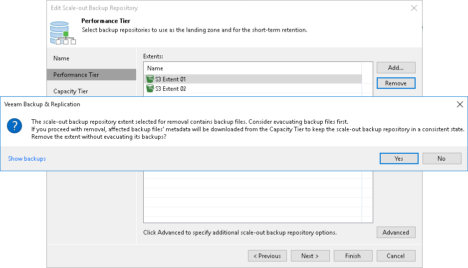 Removing Performance Extents from Scale-Out Repositories