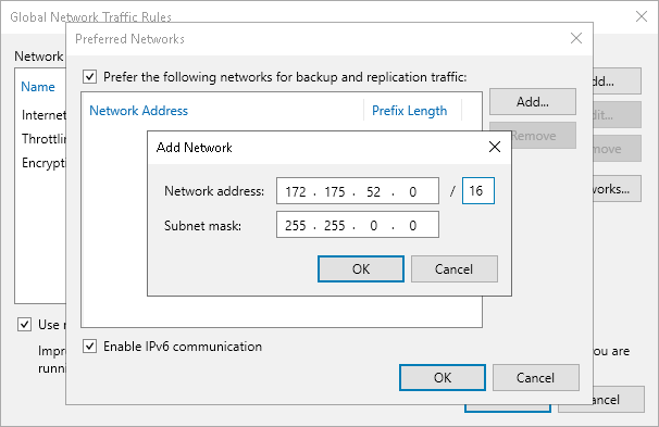 Specifying Preferred Networks
