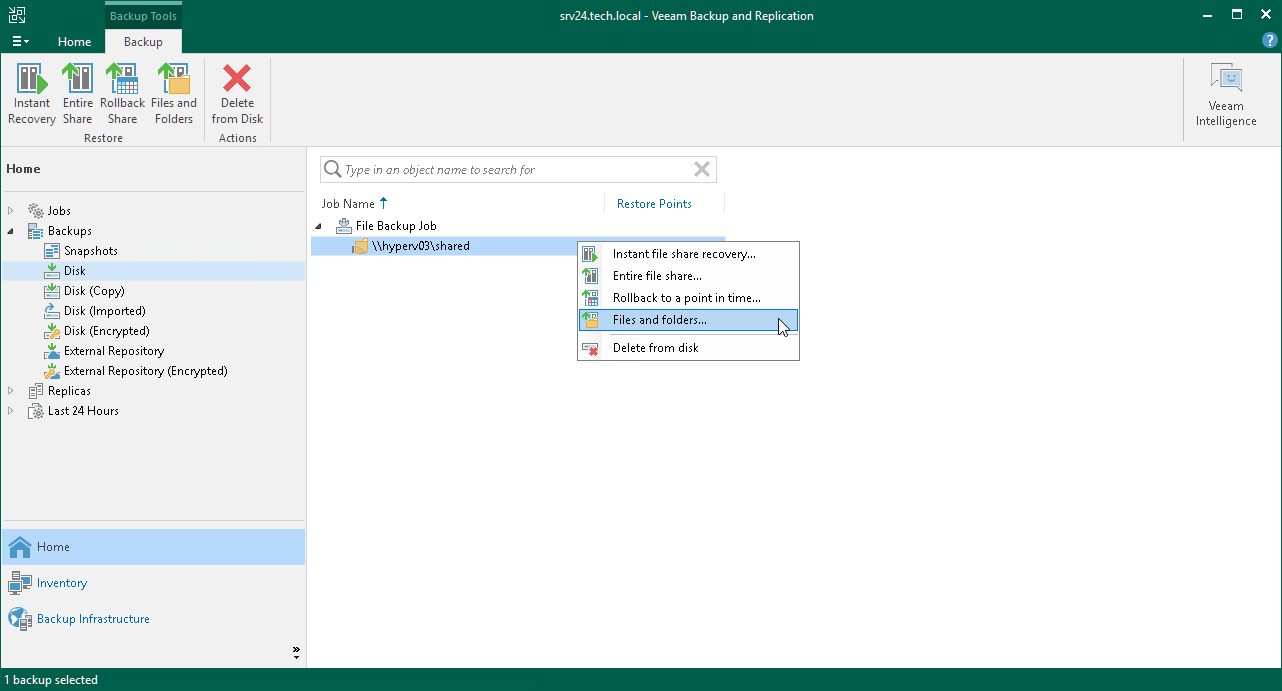 Launch File Restore Wizard