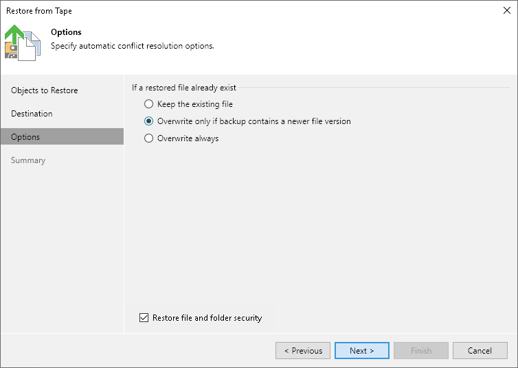 Step 4. Specify Restore Options