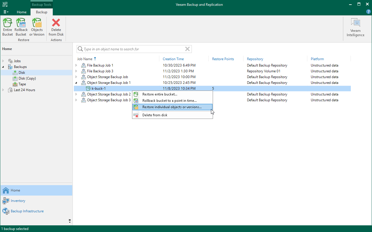 Launch File Restore Wizard