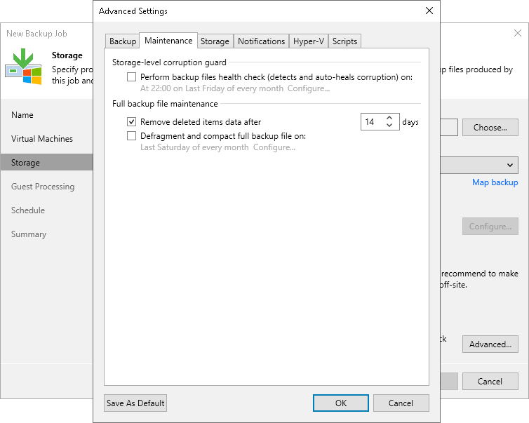 Retention Policy for Deleted Items