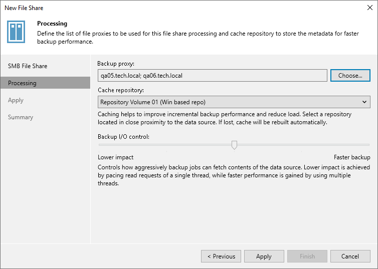 Step 4. Specify File Share Processing Settings