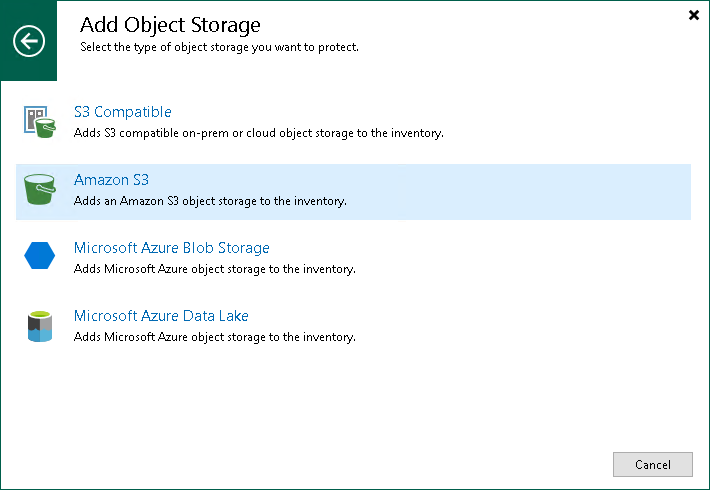 Step 1. Launch New Object Storage Wizard