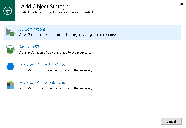 Step 1. Launch New Object Storage Wizard