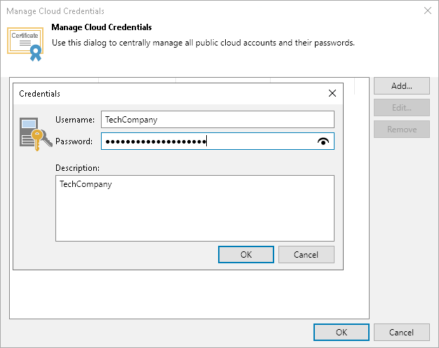 Veeam Cloud Connect Accounts
