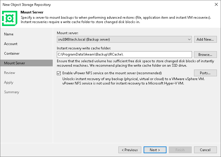Step 5. Specify Mount Server Settings