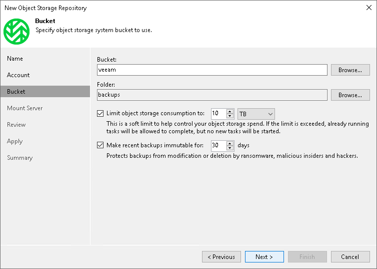 Step 4. Specify Object Storage Settings