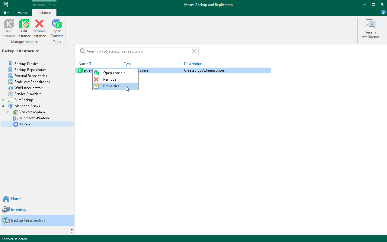 Edit Instance Settings