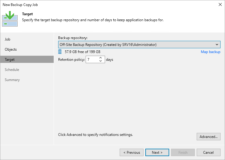 Step 4. Define Backup Copy Target