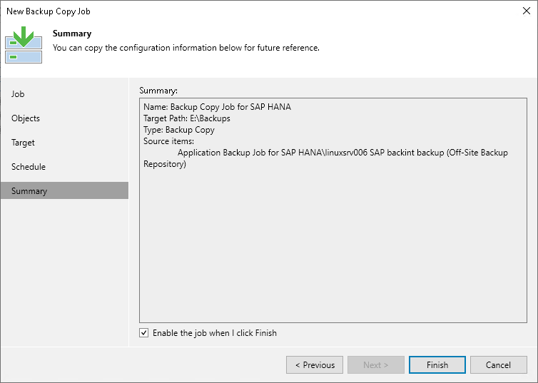 Step 7. Review Backup Copy Job Settings