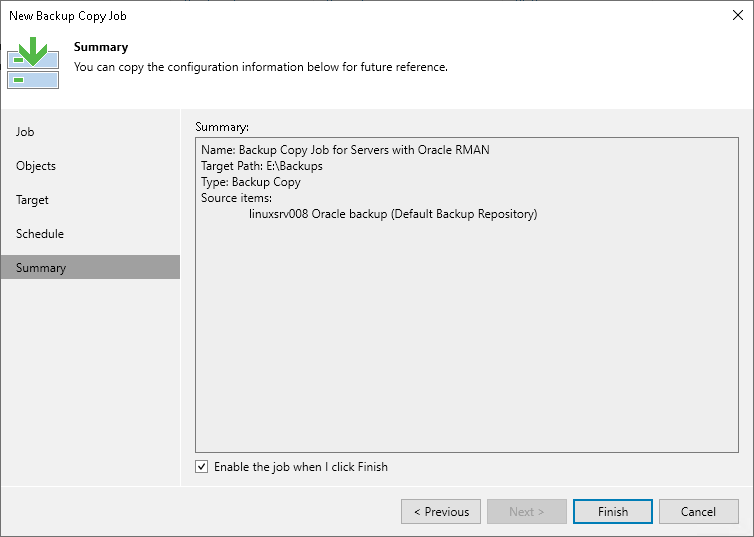 Step 7. Review Backup Copy Job Settings