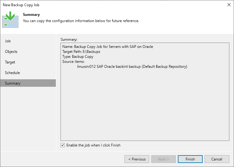 Step 7. Review Backup Copy Job Settings