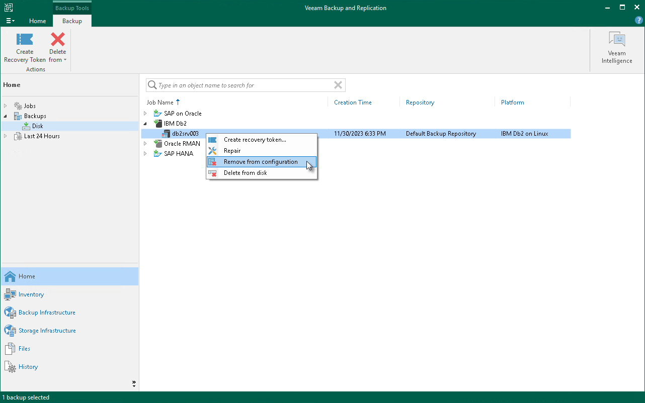 Remove from Configuration
