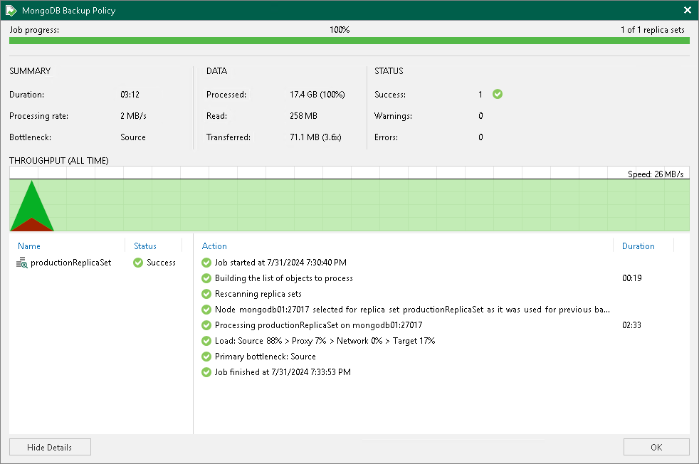 View Backup Statistics