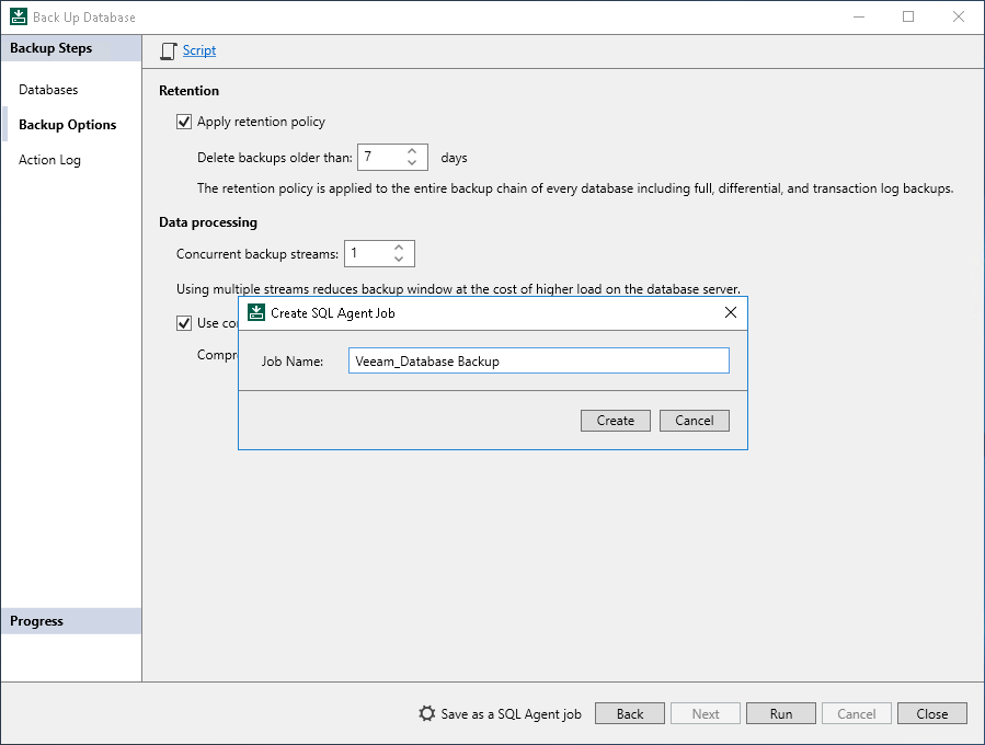 Saving Backup Settings as SQL Agent Job