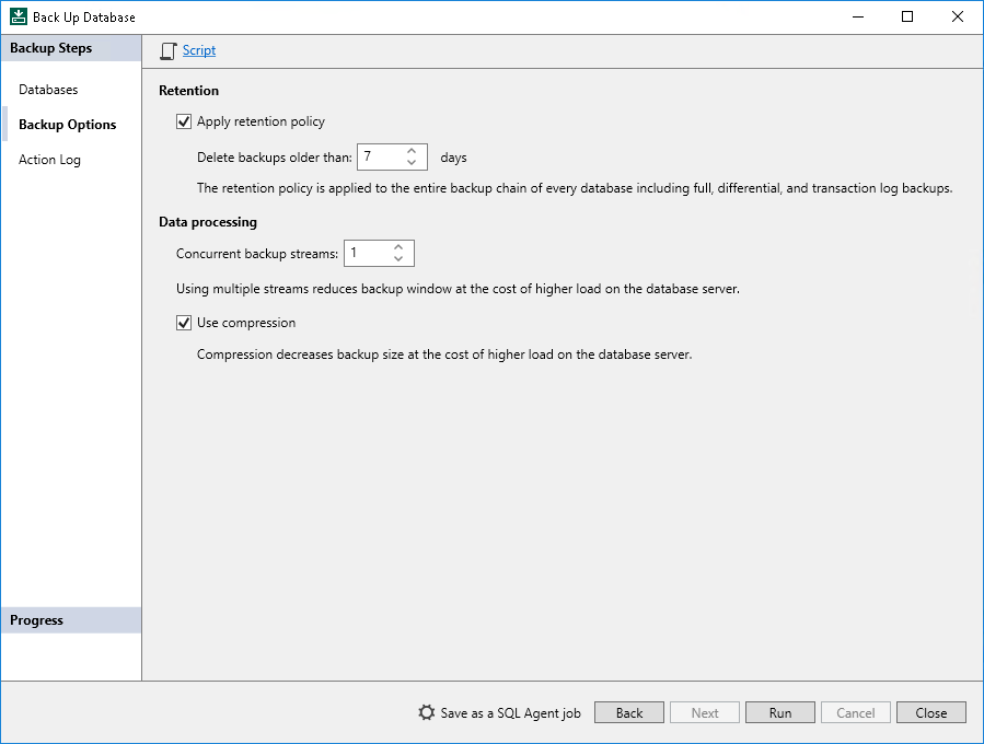 Step 3. Specify Backup Options