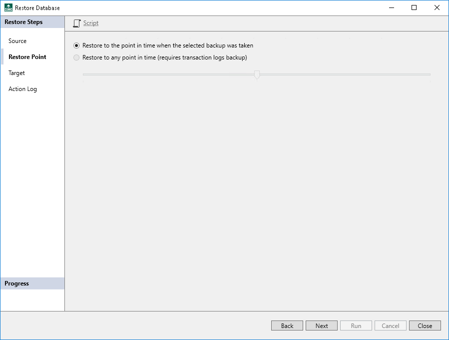 Step 3. Specify Restore Point