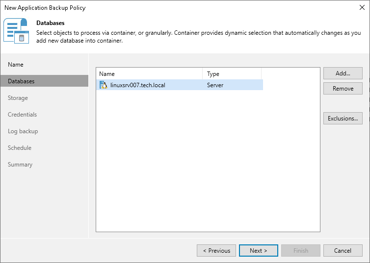 Step 3. Specify Databases