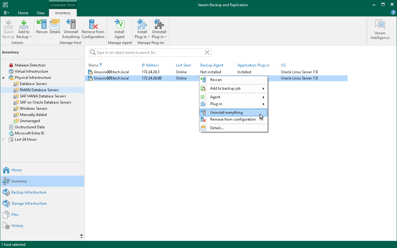 Uninstall All Veeam Agents and Veeam Plug-ins
