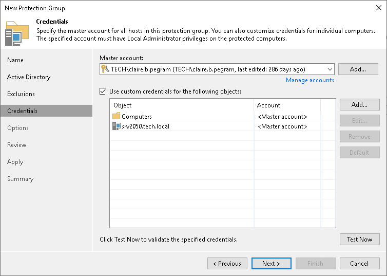 Step 5. Specify Credentials