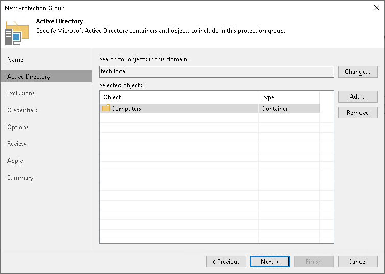 Step 3. Specify Active Directory Objects 