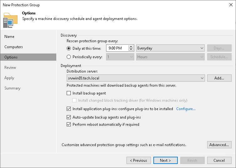 Step 4. Specify Discovery and Deployment Options