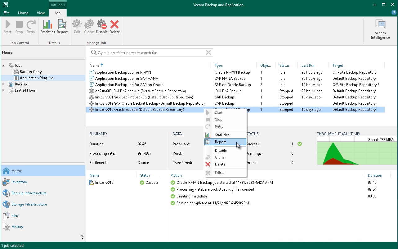 Generate Backup Job Report