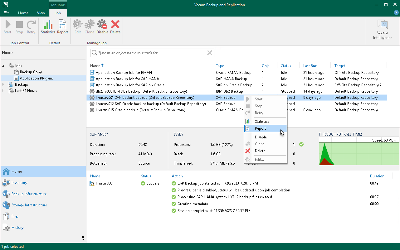 View Report of Backup Job Process