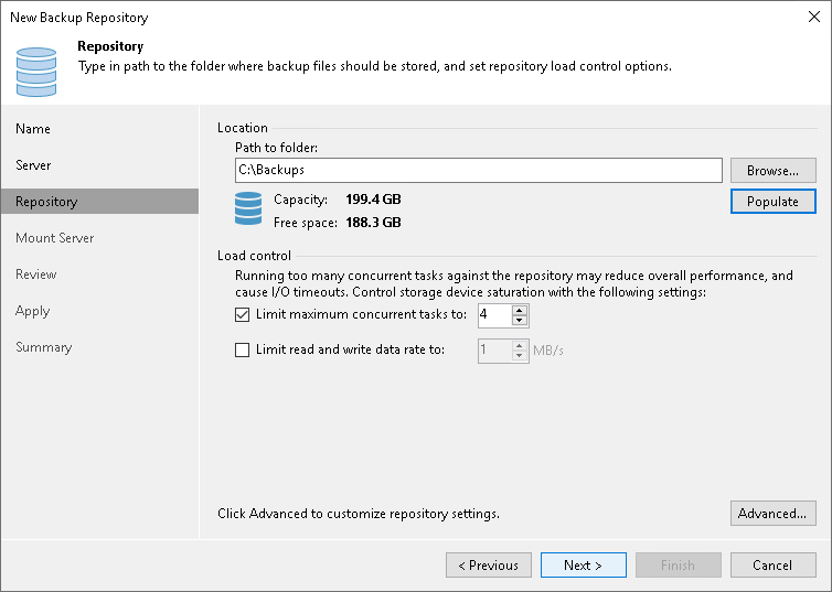 Step 4. Configuring Backup Repository