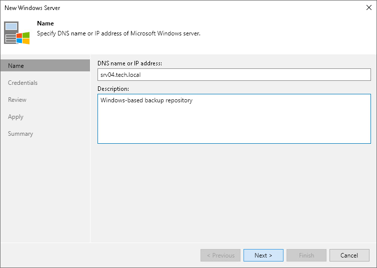 Step 4. Configuring Backup Repository
