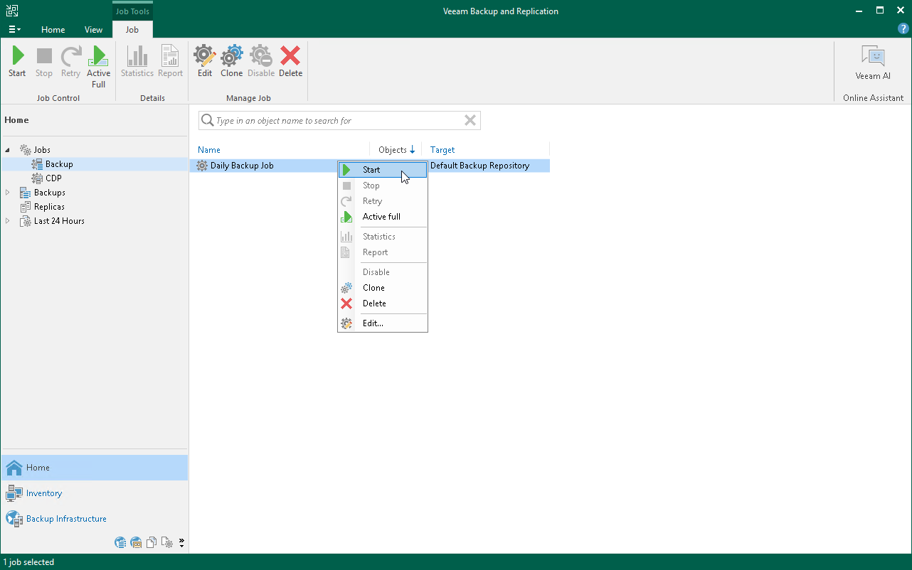 Perform Incremental Backup
