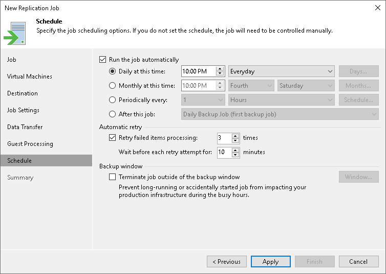 Creating Replication Job