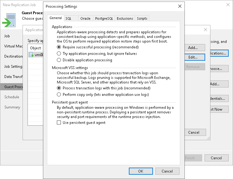 Creating Replication Job