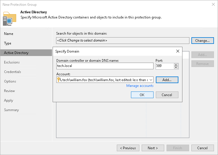 Creating Protection Group