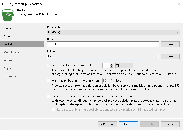 Step 5. Configuring Object Storage Repositories