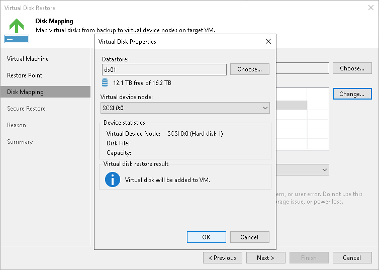Restoring VM Virtual Disks