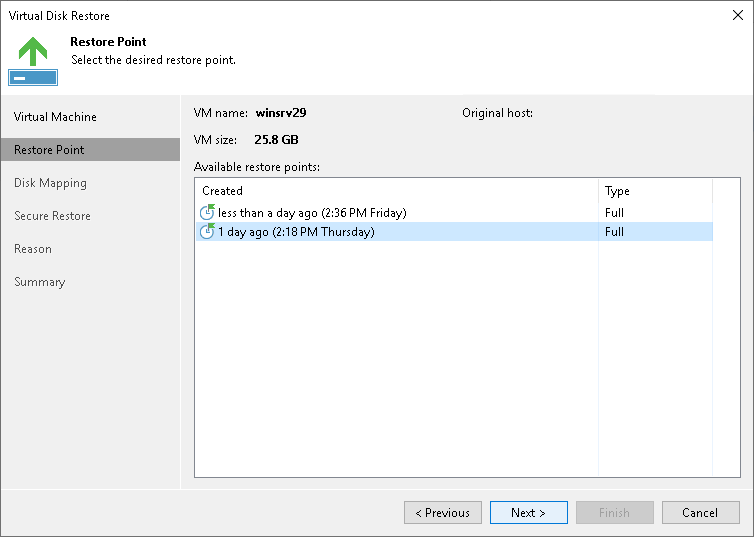 Restoring VM Virtual Disks