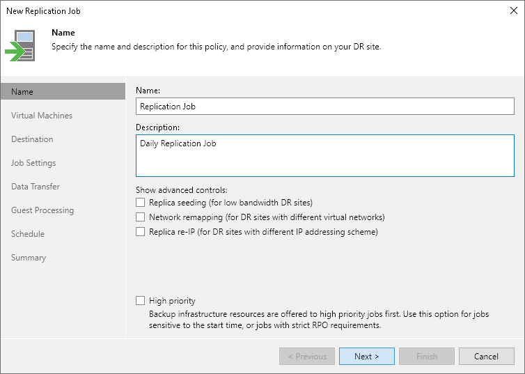 Creating Replication Job