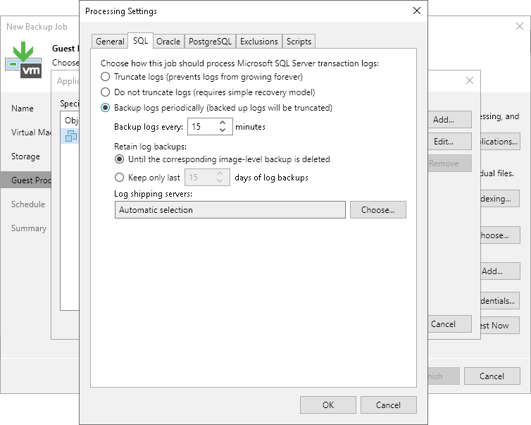 Creating Application-Aware Backup Job
