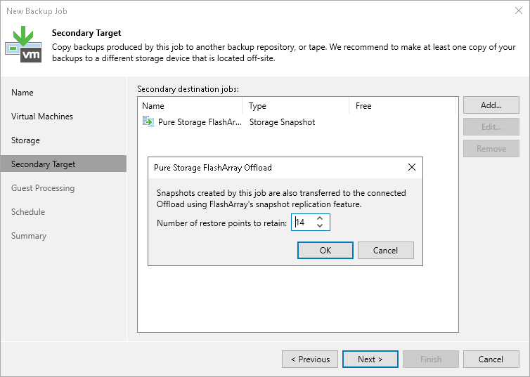 Configuring Backup from Snapshots on Secondary Storage Arrays