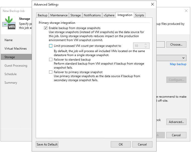 Configuring Backup from Cisco HyperFlex Snapshots