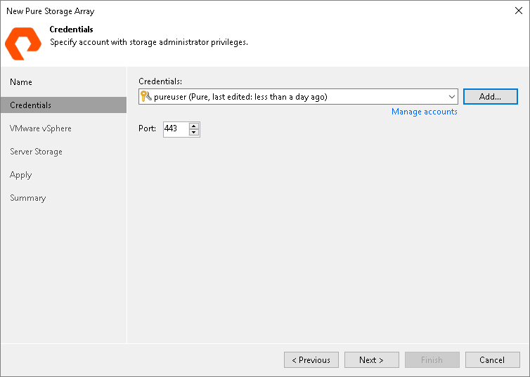 Step 3. Specify Credentials