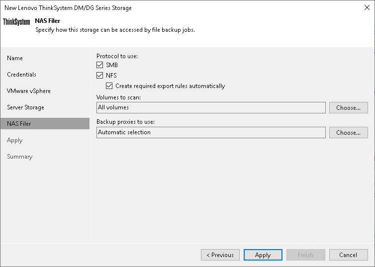 Step 6. Specify NAS Access Options