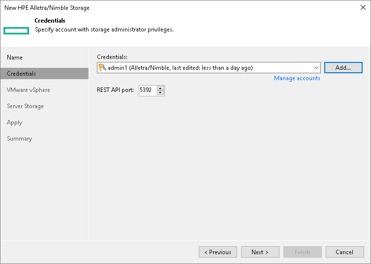 Step 3. Specify Credentials