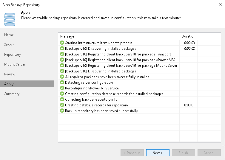 Step 7. Apply Backup Repository Settings