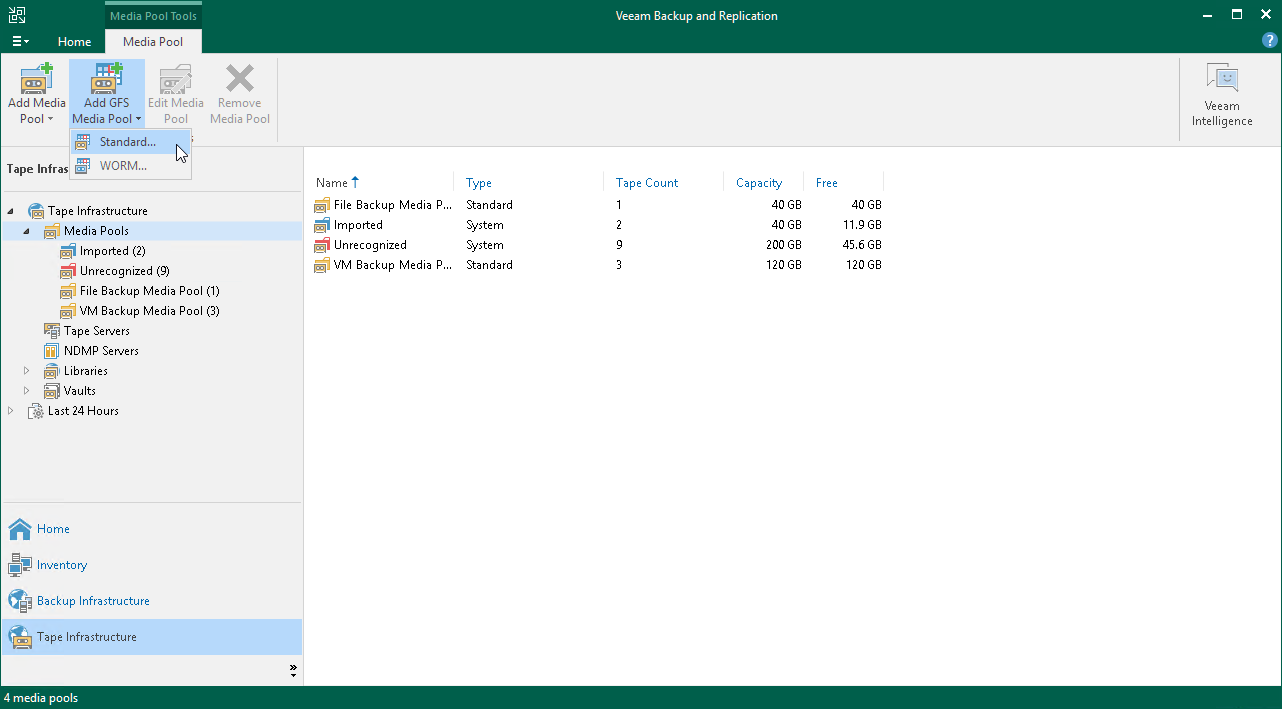 Step 1. Launch New GFS Media Pool Wizard